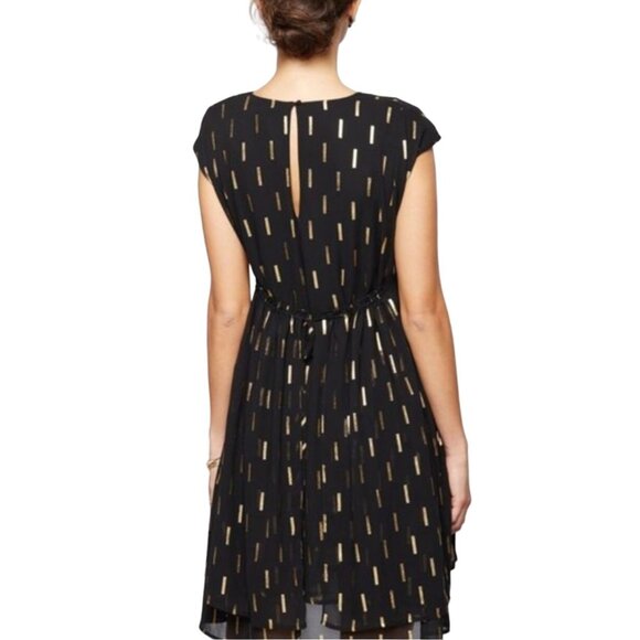 Collective Concepts Metallic Cocktail Maternity Party Dress Black Gold Women's S - Picture 3 of 11